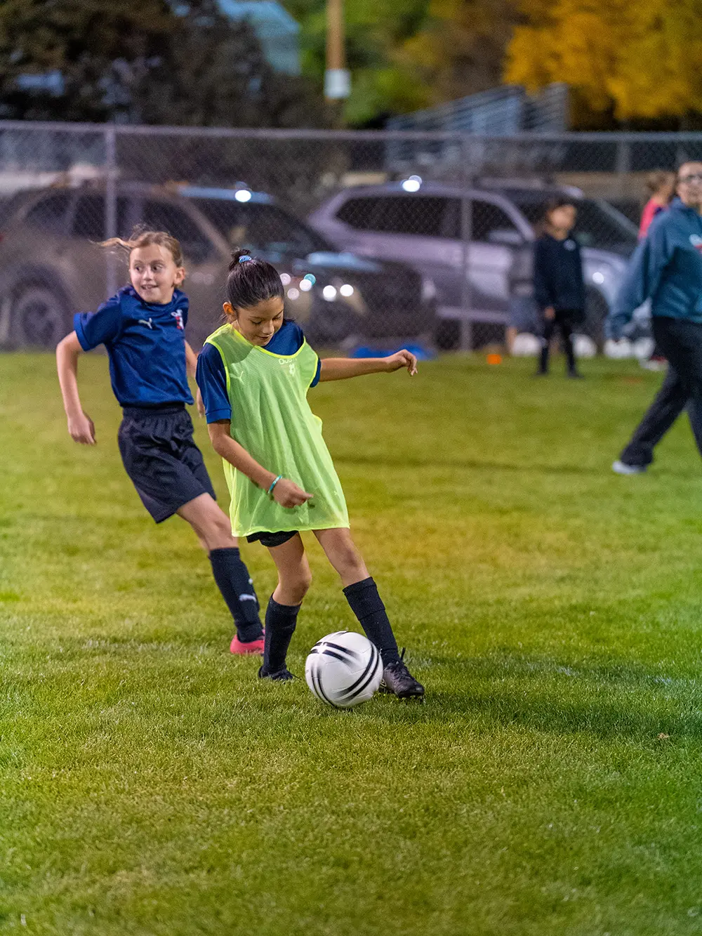 Young woman playing soccer ball in prescott valley AZ at OJB FC