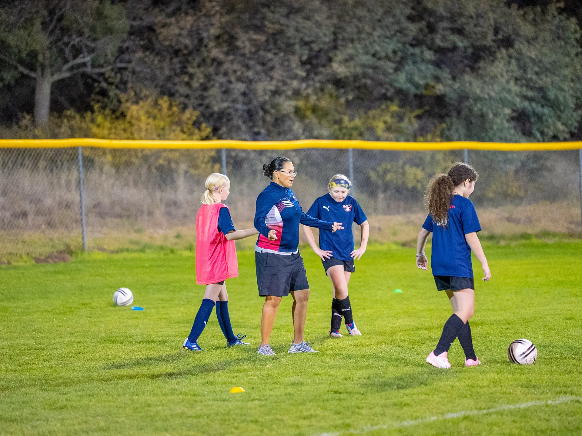Young woman soccer player in training in Prescott Valley AZ at OJB FC